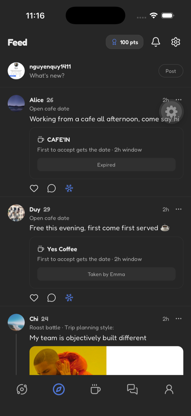 Pebble social feed